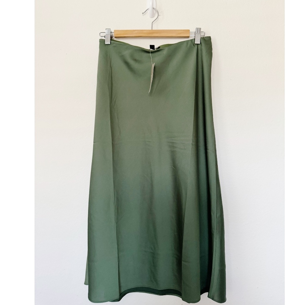 J. Crew Green Midi Skirt